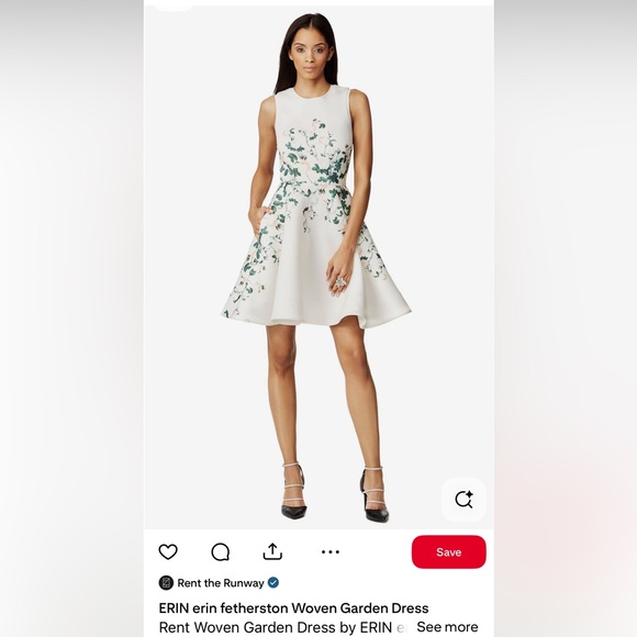 ERIN by Erin Fetherston White and Green Midi Dress - Picture 12 of 14